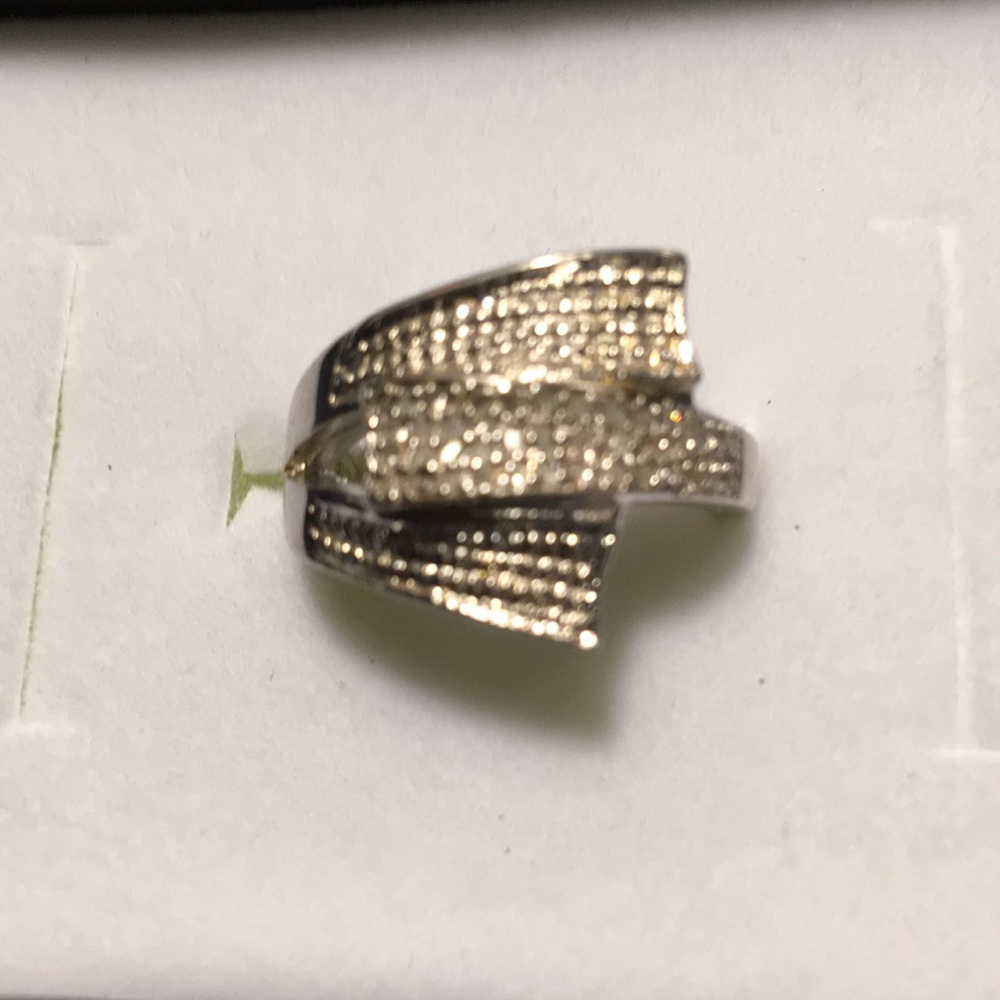 Ring 0.238 Carat Diamond White Gold 0.925 Sterling
